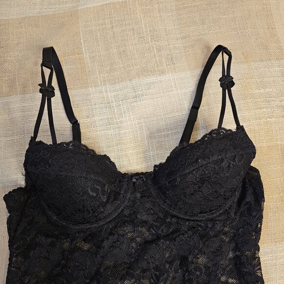 y2k Rampage Sheer Black Lace Bustier Tank Top - Picture 6 of 13